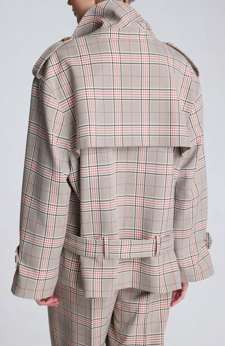 Kenneth Cole Belted Trench Coat, Alternate, color, Oyster Multi