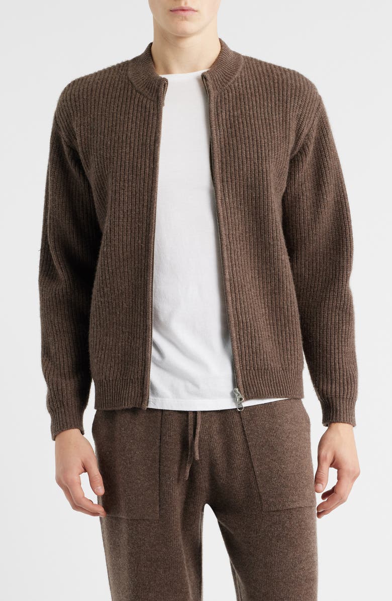 KROST Liv Wool Zip Cardigan, Main, color, Espresso
