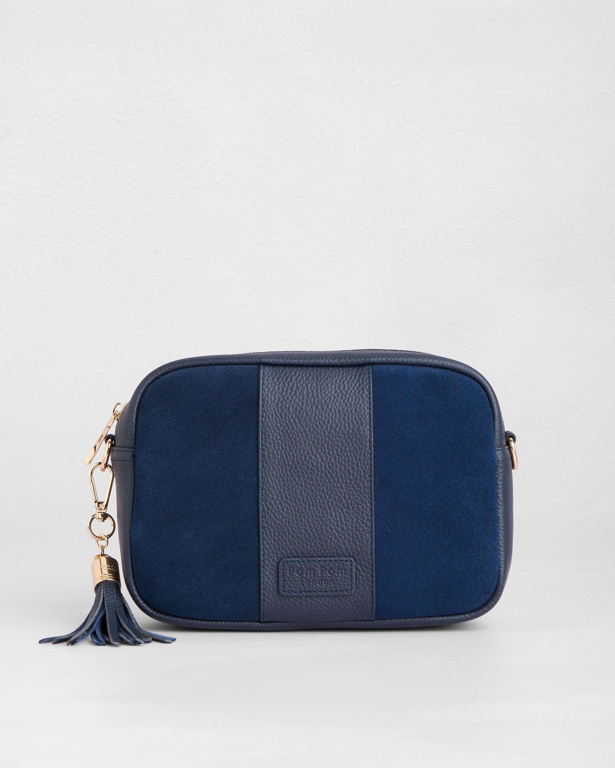  Navy Suede & Leather