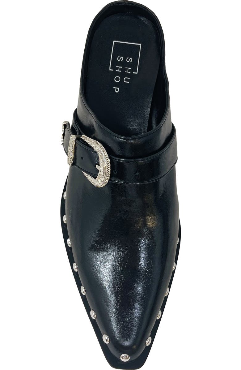 SHUSHOP Tessa Studded Mule, Alternate, color, Black