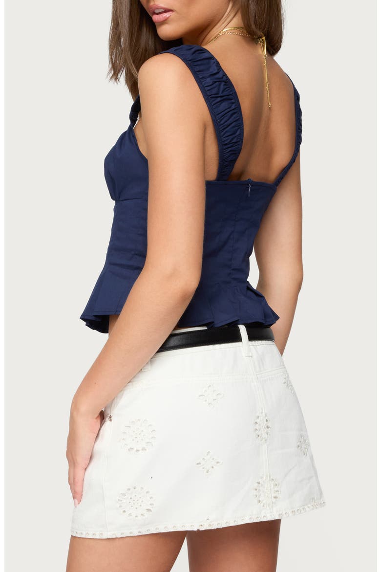 Tammie Pleated Poplin Top, Alternate, color, NAVY