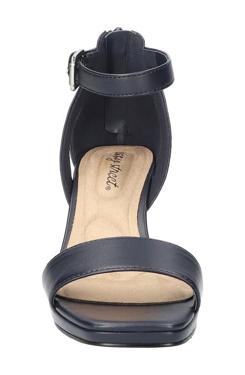 Easy Street Ro Ankle Strap Sandal In Navy