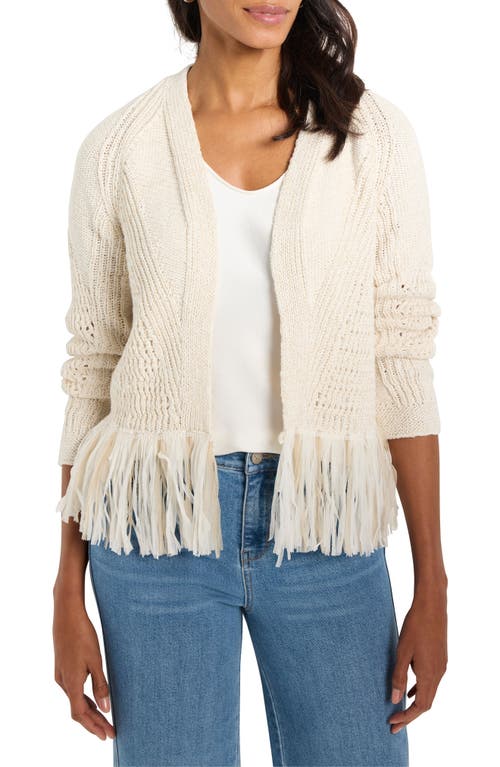 Nic + Zoe Tape Fringe Cardigan In Canvas