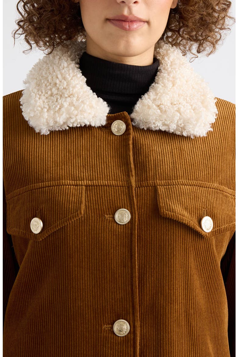 Roos Padded Corduroy Shacket, Alternate, color, AMBER