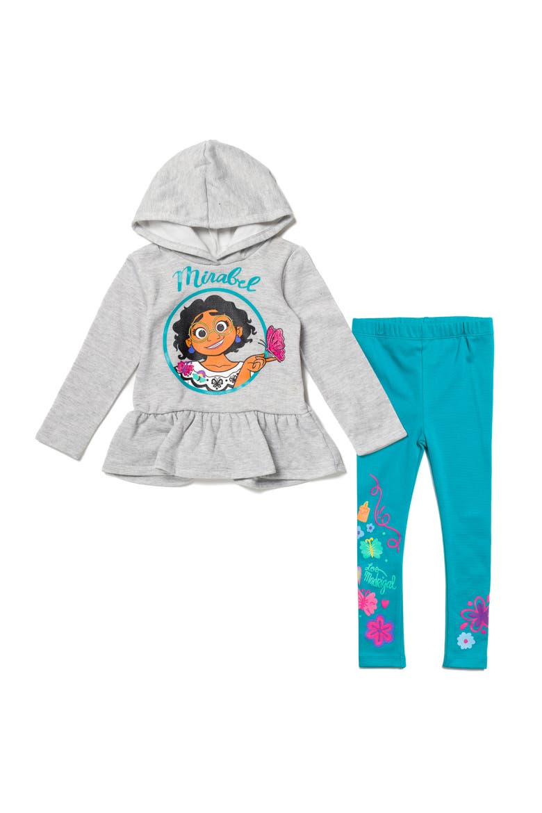 Encanto Mirabel 2-Piece Fleece Hoodie and Leggings Set, Main, color, Grey Teal Mirabel
