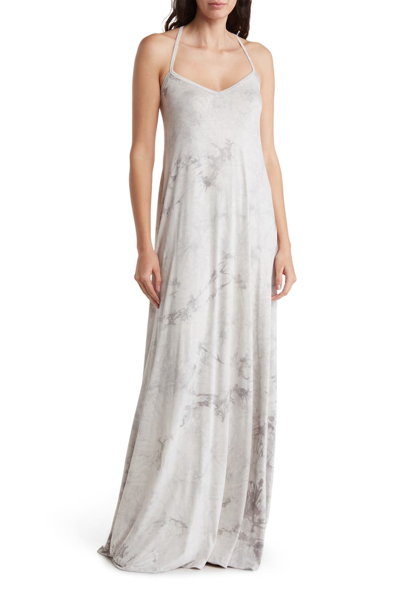 Tie Dye Maxi Tank Dress, Main, color, SILVER SPLOTCH TIE DYE