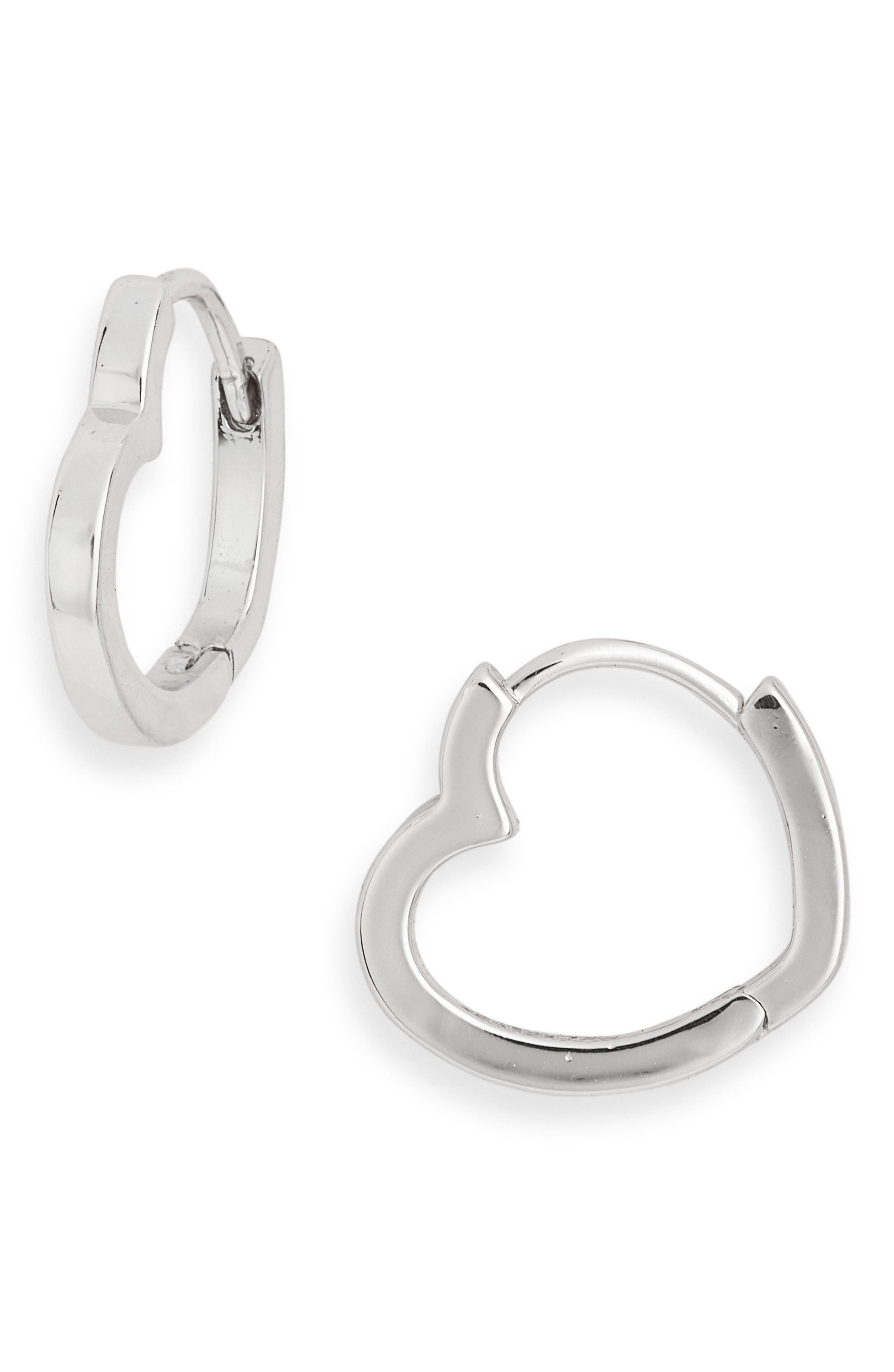 Sterling Forever Liliana Elegant Heart Shaped Huggie Hoop Earrings