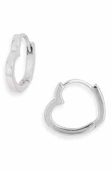 Sterling Forever Liliana Elegant Heart Shaped Huggie Hoop Earrings