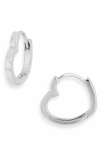 Sterling Forever Liliana Elegant Heart Shaped Huggie Hoop Earrings