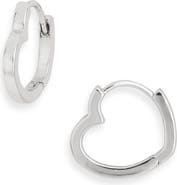Sterling Forever Liliana Elegant Heart Shaped Huggie Hoop Earrings