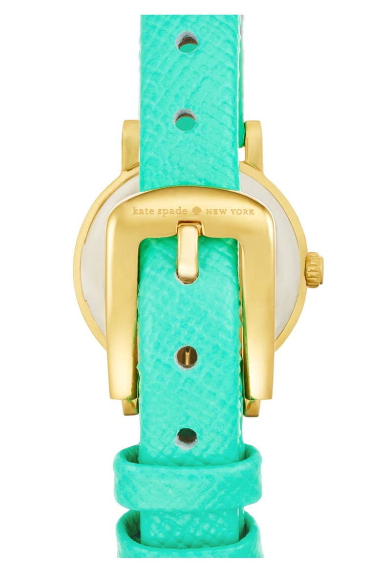 'tiny metro' leather strap watch, 20mm, Alternate, color, BUD GREEN