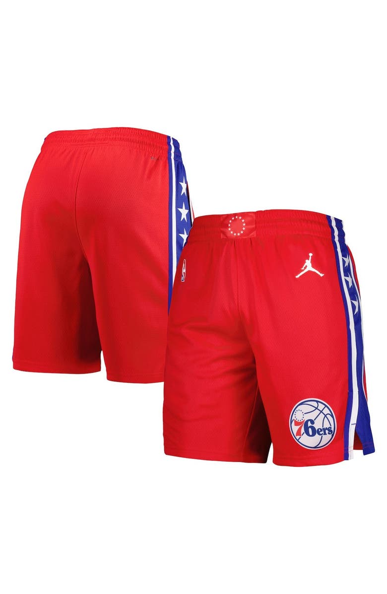 Jordan Brand Men's Jordan Brand Red Philadelphia 76ers 2022/2023 Statement Edition Swingman Performance Shorts, Main, color, Red