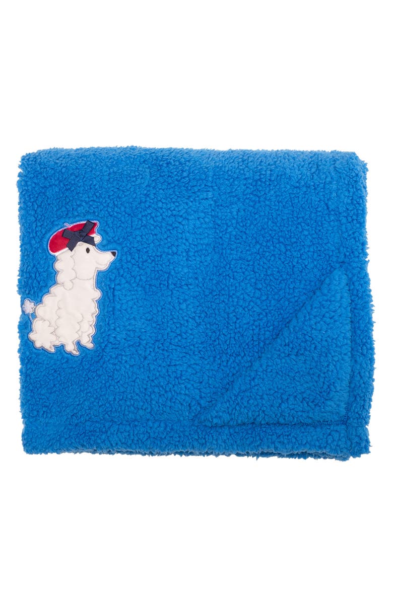 mimish Poodles Reversible Fleece Baby Blanket, Main, color, Brilliant Blue