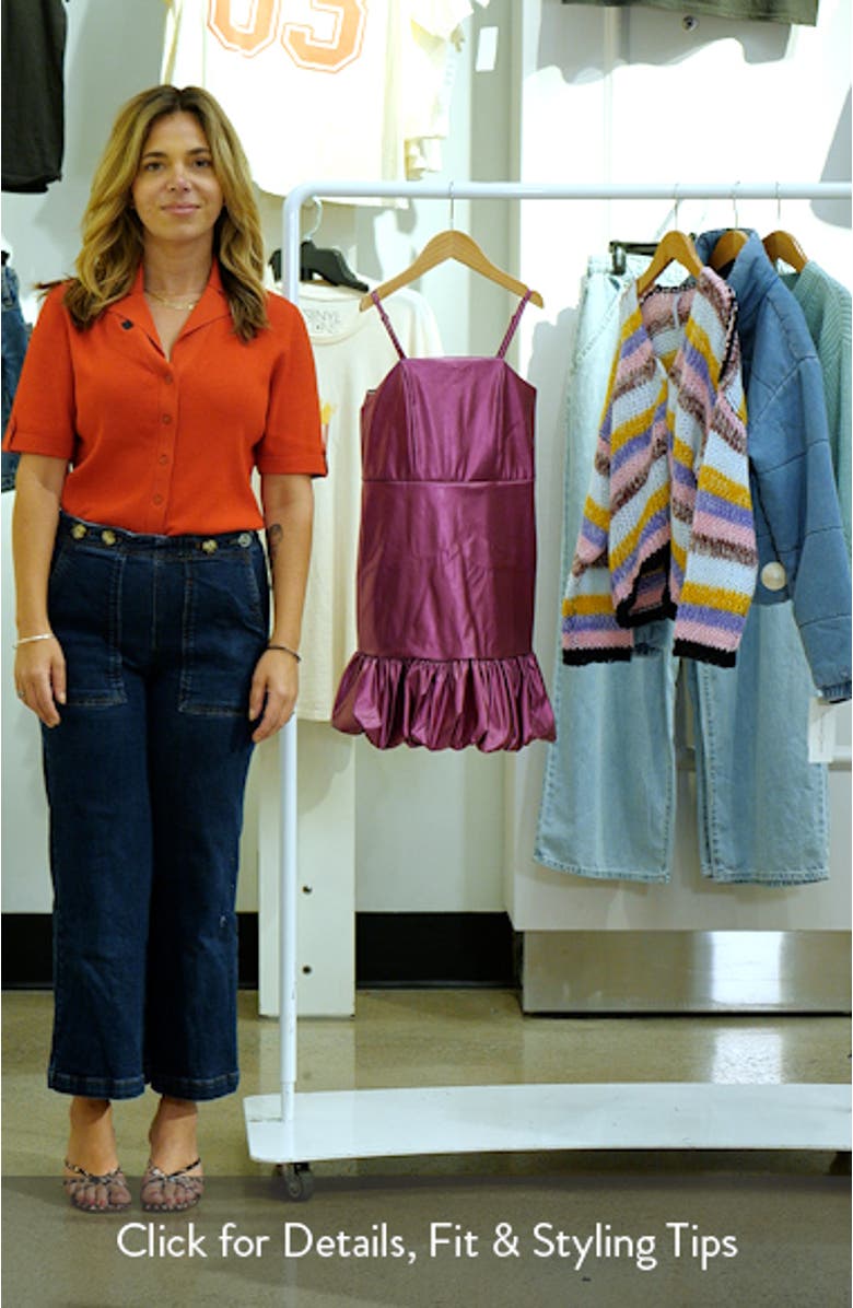 Kids' Metallic Faux Leather Bubble Party Dress, sales video thumbnail