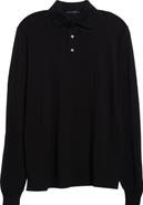 Thom Sweeney Extrafine Virgin Merino Wool Polo Sweater