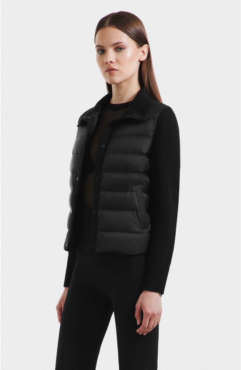 Rudsak Ellie Hybrid Knit & Light Down Jacket, Alternate, color, Black