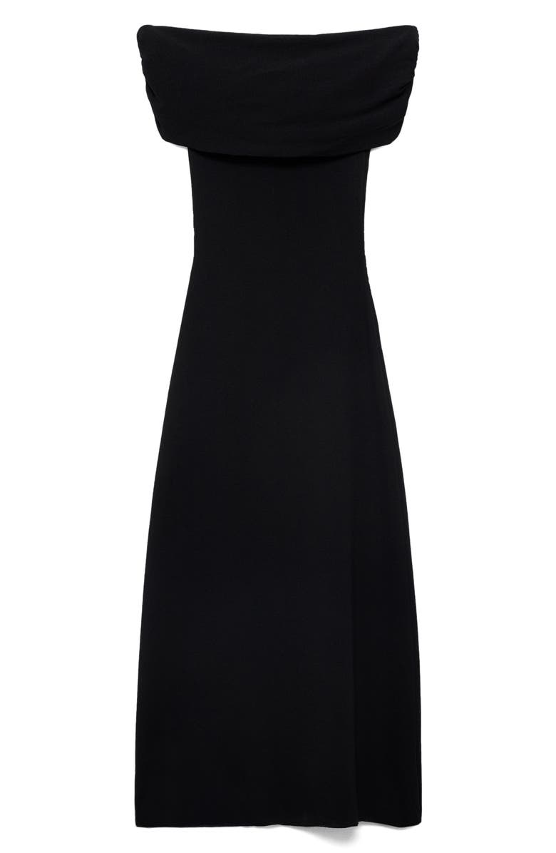 MANGO Strapless Knit Maxi Dress, Alternate, color, Black