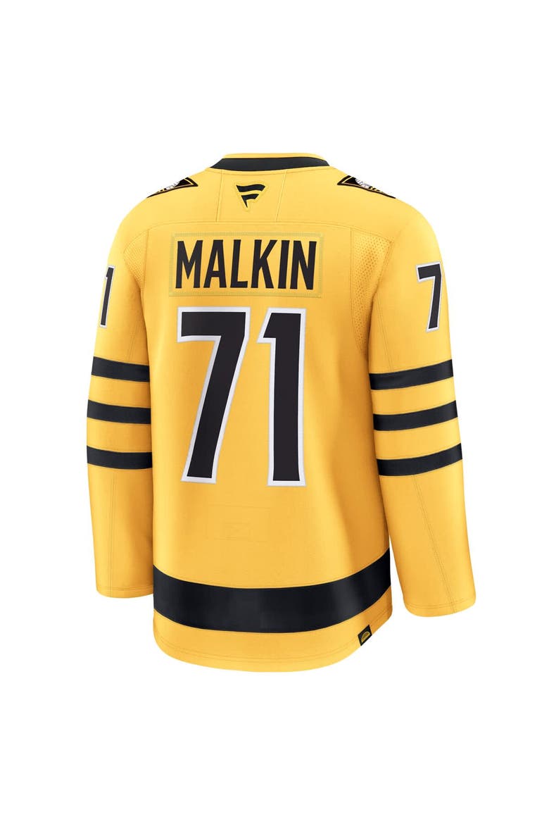 Men's Fanatics Evgeni Malkin Gold Pittsburgh Penguins Alternate Premium Player Jersey, Alternate, color, Gold