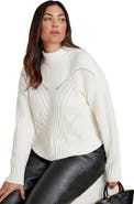 ELOQUII Cableknit Funnelneck Sweater