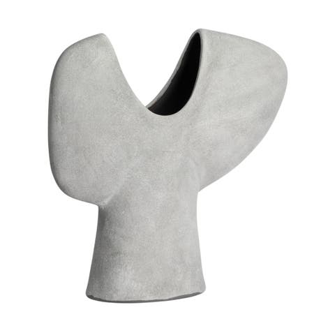 Y Shaped Terra-cotta Abstract Vase, Grey