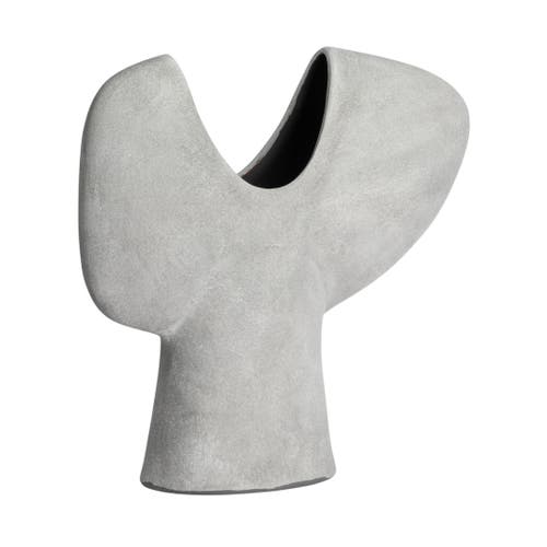 Storied Home Y Shaped Terra-cotta Abstract Vase, Grey In Gray
