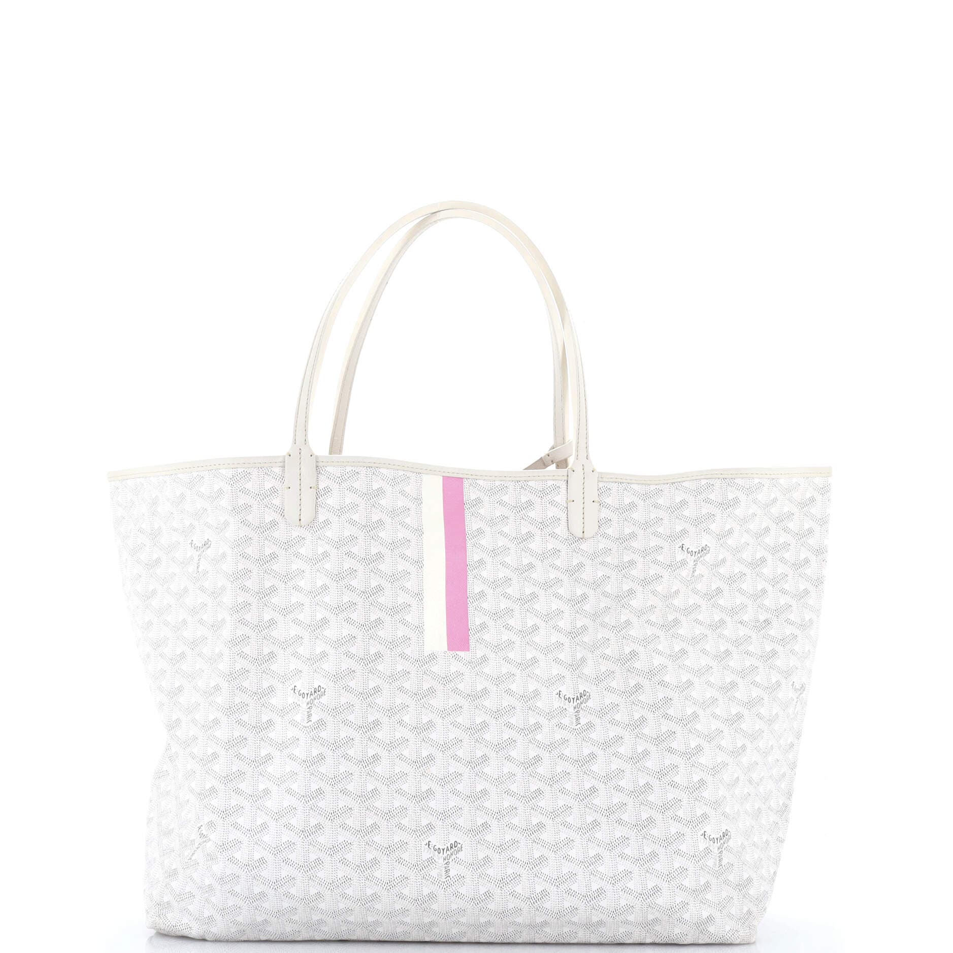 Pre-Owned Goyard Saint Louis Tote Printed Coated Canvas GM, Main, color, White