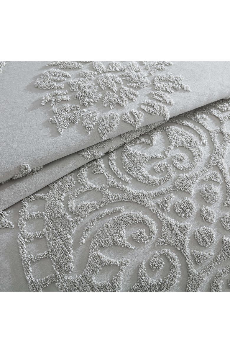 BEATRICE HOME FASHIONS Medallion Cotton Chenille Bedspread, Alternate, color, Gray