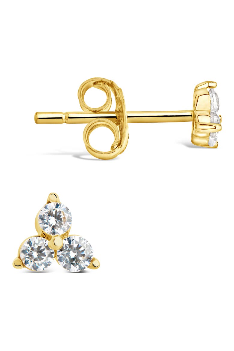 Pyramid Cubic Zirconia Stud Earrings, Alternate, color, GOLD