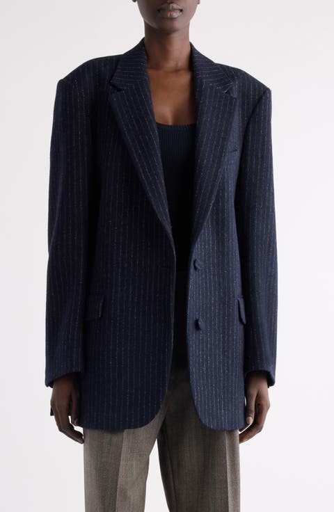Birdy Pinstripe Wool Blend Blazer