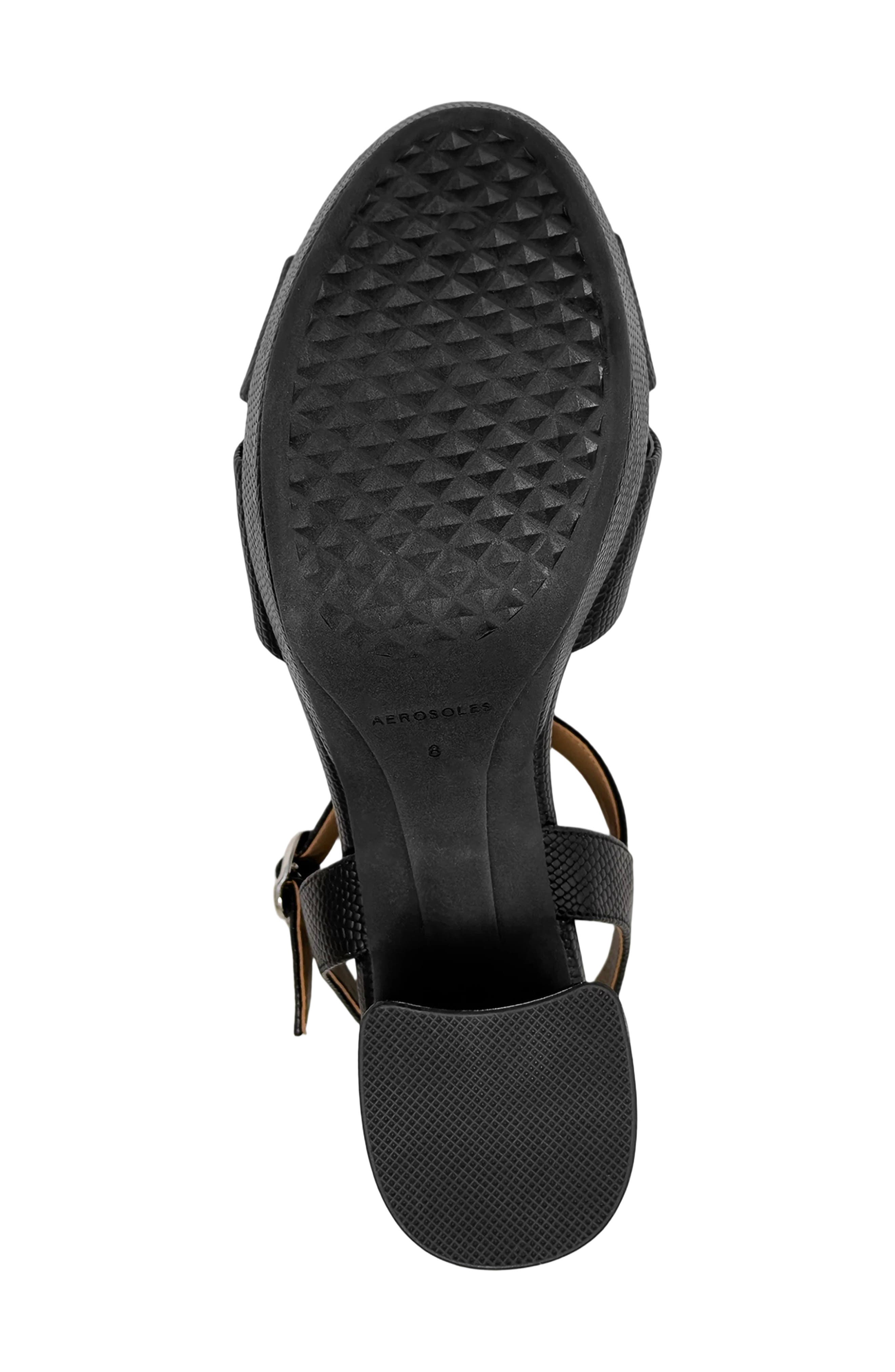 Aerosoles Charlye Ankle Strap Platform Sandal, Alternate, color, Black