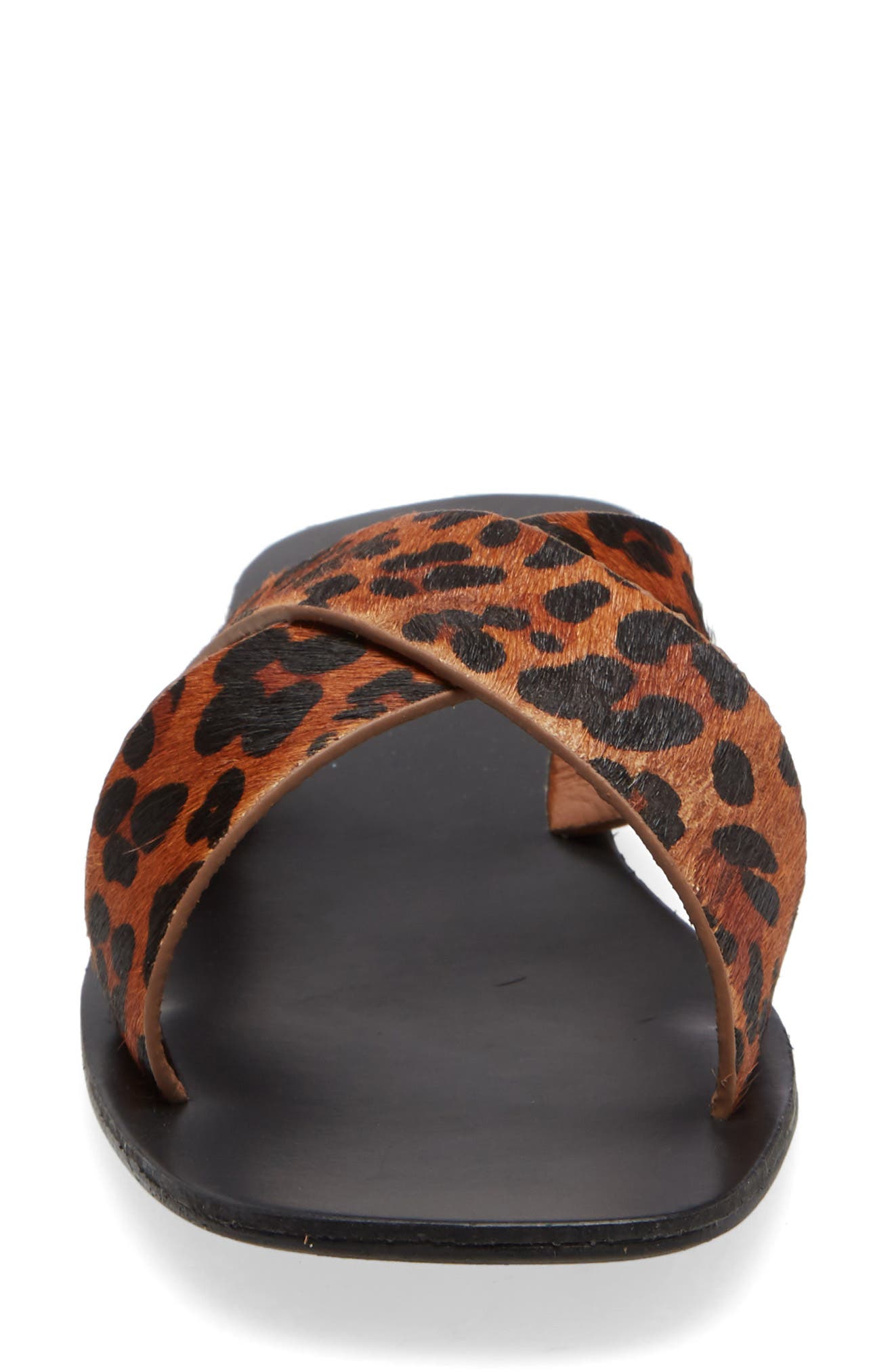 Billini Tahvo Leopard Print Genuine Calf Hair Slide Sandal, Alternate, color, 