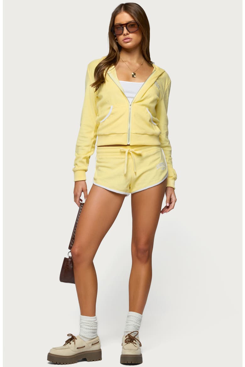 Madilyn Terry Cloth Shorts, Alternate, color, YELLOW