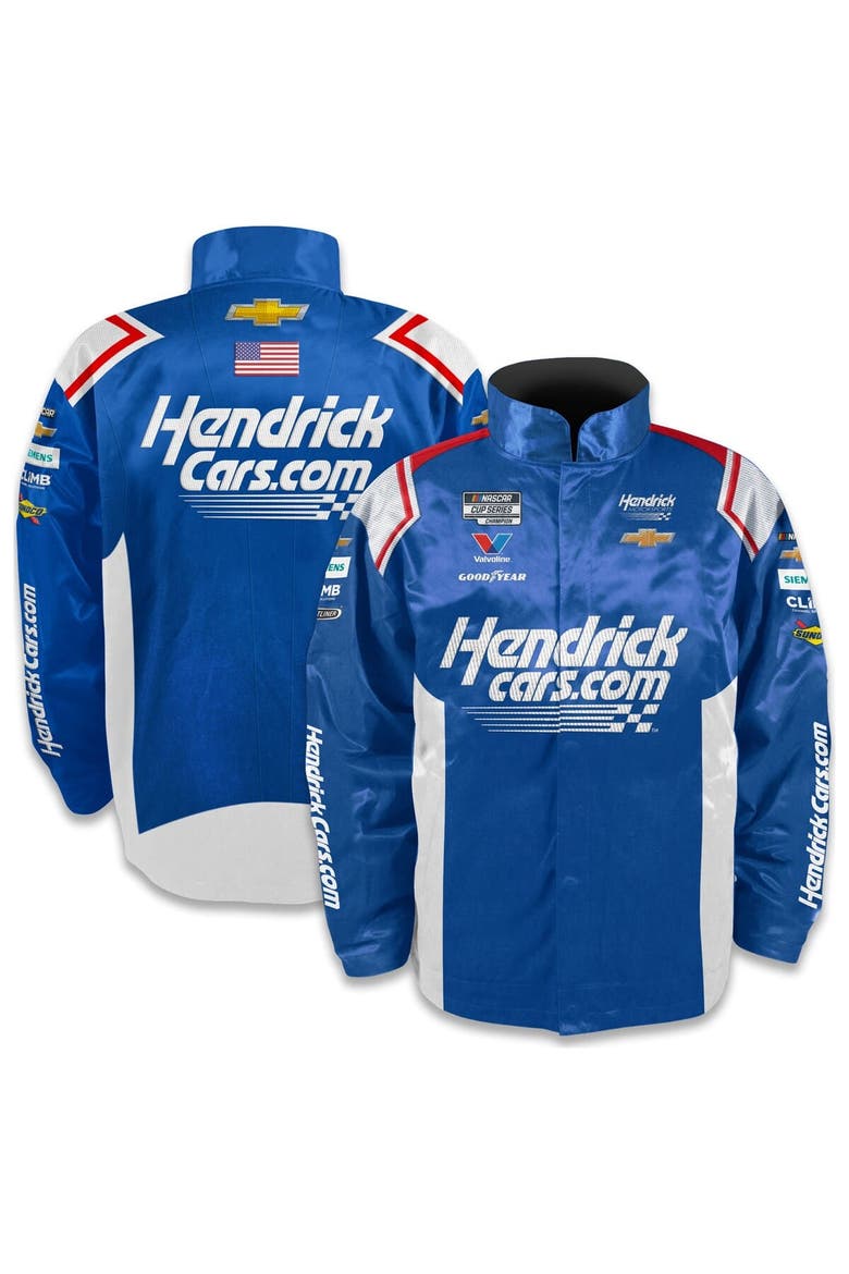 Men's Hendrick Motorsports Team Collection  Blue Kyle Larson Hendrickcars.com Full-Snap Nylon Uniform Jacket, Alternate, color, Blue