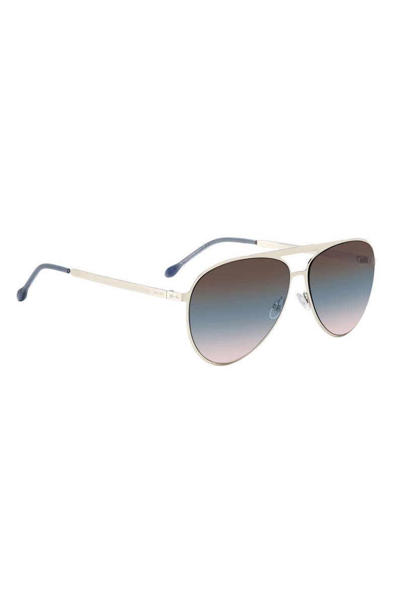 Isabel Marant 62mm Gradient Aviator Sunglasses, Alternate, color, Palladium Blue/ Brown Teal