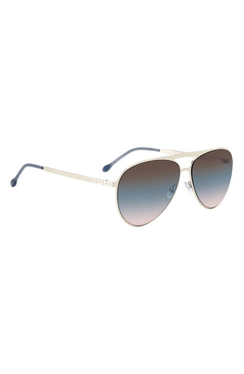 Isabel Marant 62mm Gradient Aviator Sunglasses In Palladium Blue/brown Teal