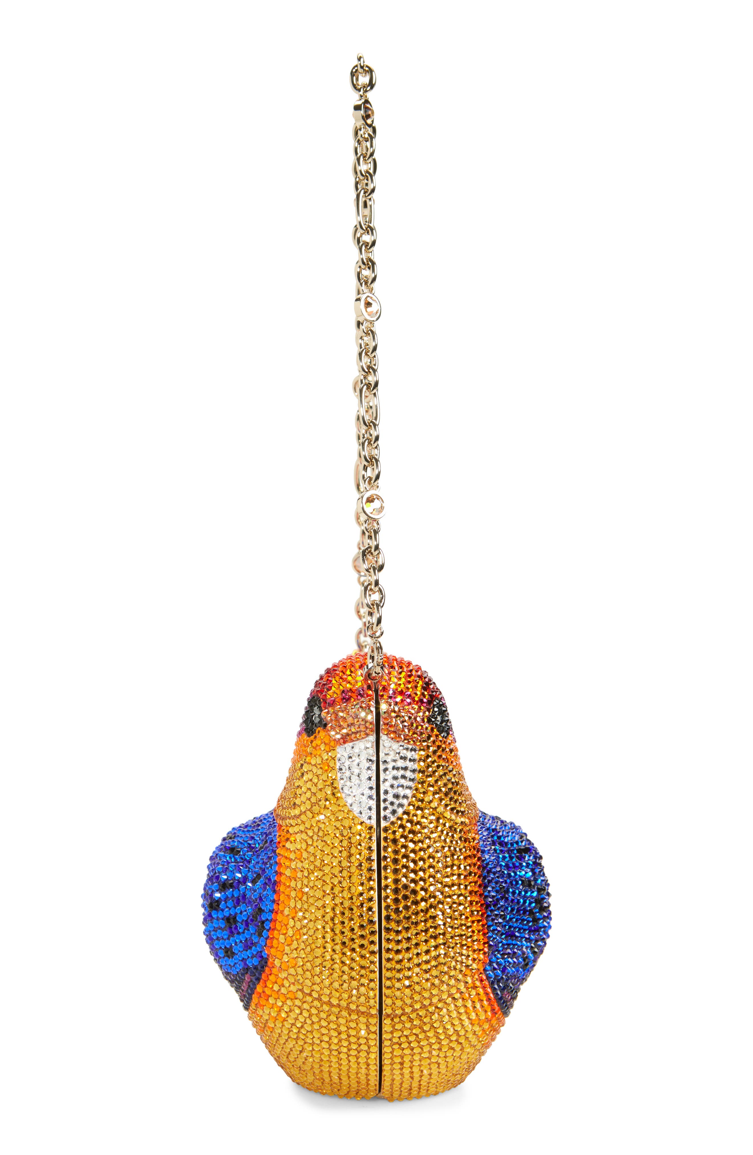 Judith Leiber Bird Kingfisher Crystal Embellished Clutch, Alternate, color, 