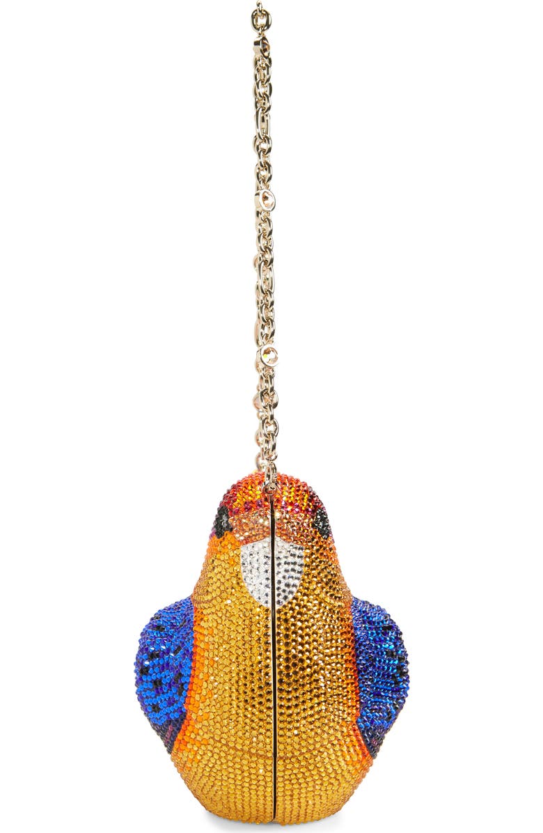 Judith Leiber Bird Kingfisher Crystal Embellished Clutch, Alternate, color,