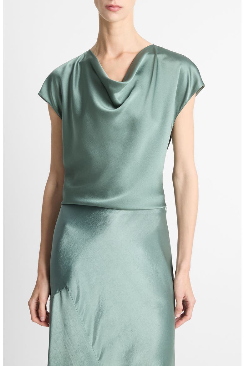 Cowl Neck Silk Blouse, Main, color, DEEP PATINA