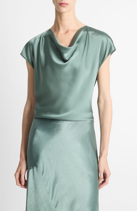 Cowl Neck Silk Blouse