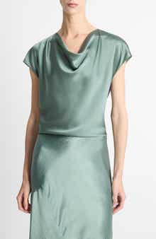 Cowl Neck Silk Blouse