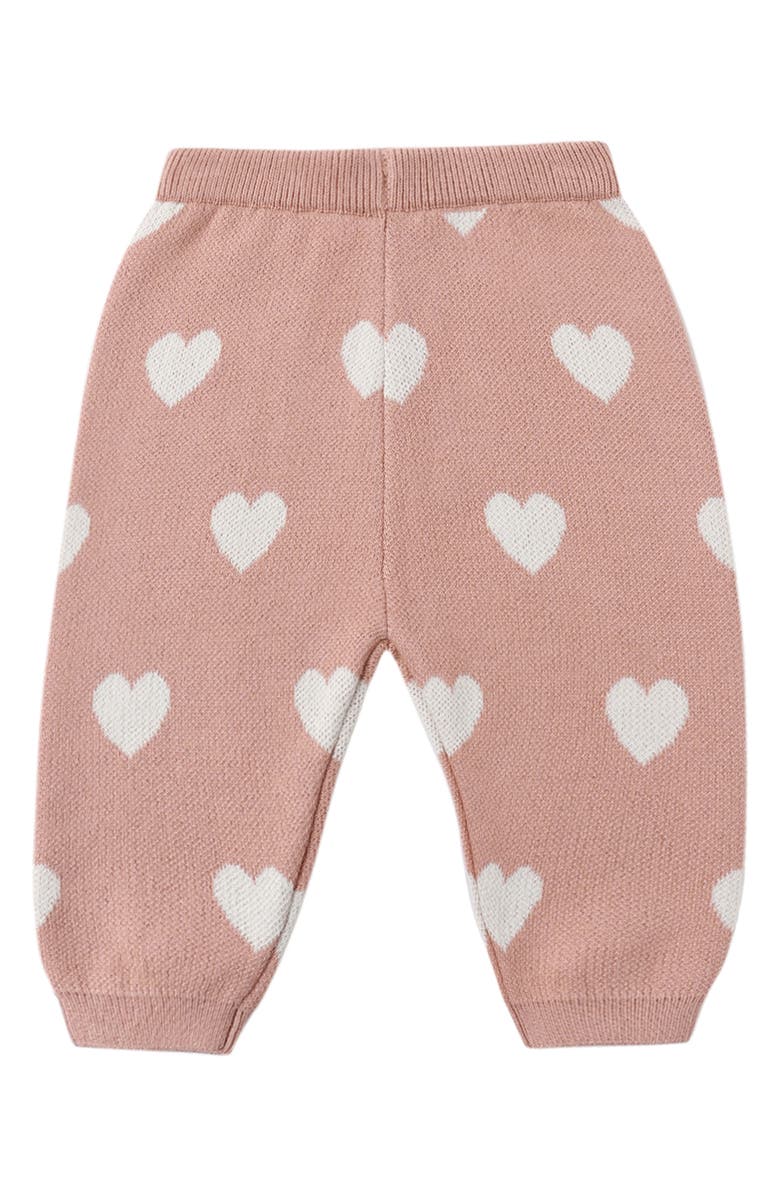 QUINCY MAE Heart Knit Organic Cotton Joggers, Main, color, Pink