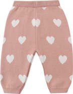 QUINCY MAE Heart Knit Organic Cotton Joggers