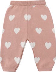 QUINCY MAE Heart Knit Organic Cotton Joggers