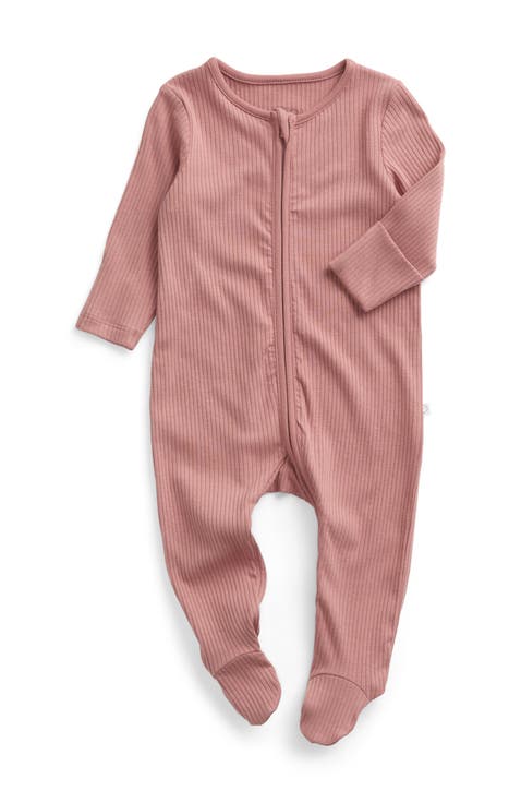 Floral Ribbed Two Way Zip-Up Sleepsuit (Baby)