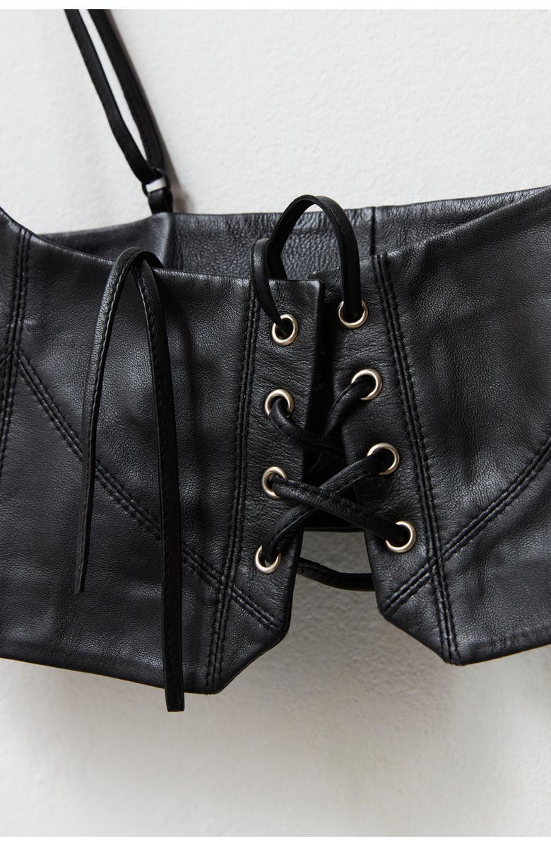 Free People Leather Corset Belt, Alternate, color, 