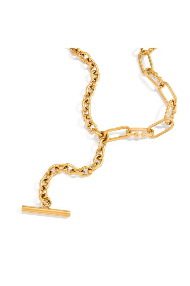 Olyra Lariat Bar Necklace, Main, color, Gold