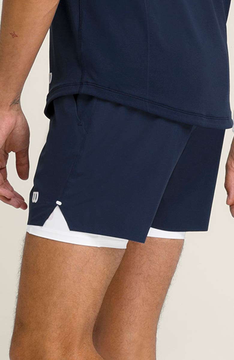 WILSON Tournament V2 Tennis Shorts, Alternate, color, Classic Navy