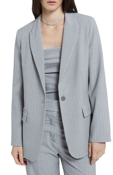 One-Button Pinstriped Jacked