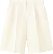 MANGO Straight Linen Blend Bermuda Shorts