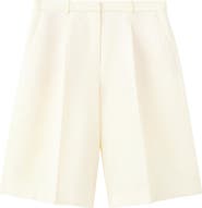 MANGO Straight Linen Blend Bermuda Shorts